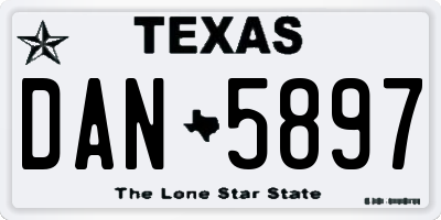 TX license plate DAN5897
