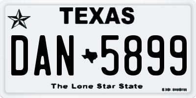 TX license plate DAN5899