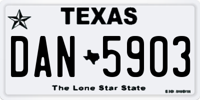 TX license plate DAN5903