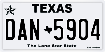 TX license plate DAN5904