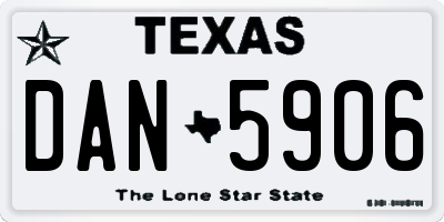 TX license plate DAN5906