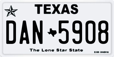 TX license plate DAN5908