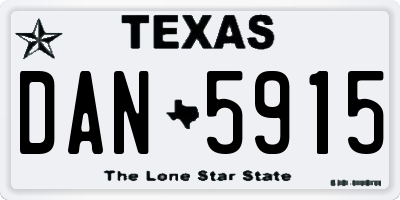 TX license plate DAN5915