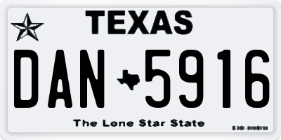 TX license plate DAN5916