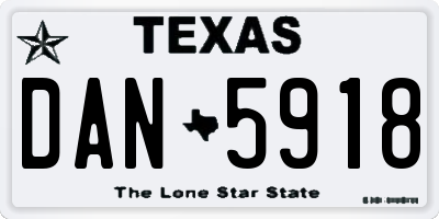 TX license plate DAN5918