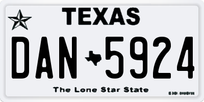 TX license plate DAN5924