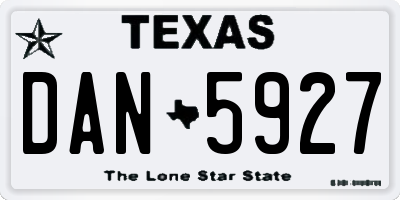 TX license plate DAN5927