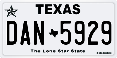 TX license plate DAN5929