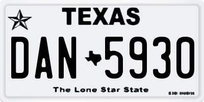 TX license plate DAN5930