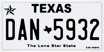 TX license plate DAN5932