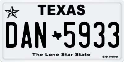 TX license plate DAN5933