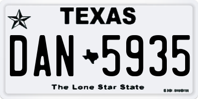 TX license plate DAN5935