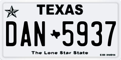 TX license plate DAN5937