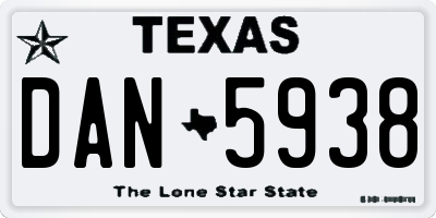TX license plate DAN5938