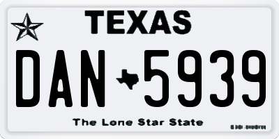 TX license plate DAN5939