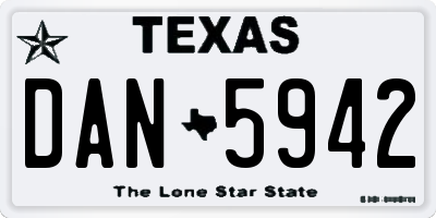 TX license plate DAN5942