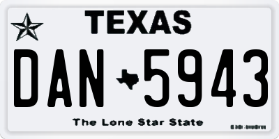 TX license plate DAN5943