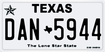 TX license plate DAN5944