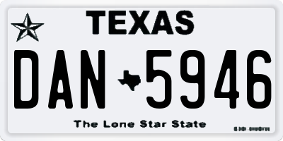 TX license plate DAN5946