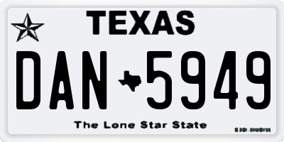 TX license plate DAN5949