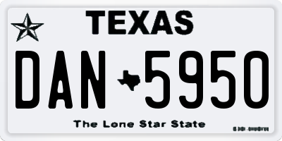 TX license plate DAN5950
