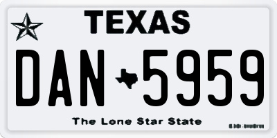 TX license plate DAN5959