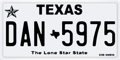 TX license plate DAN5975