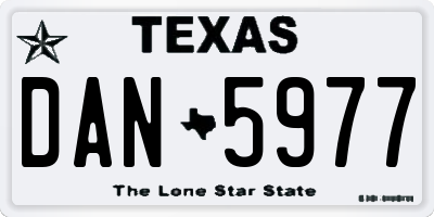 TX license plate DAN5977