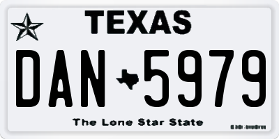TX license plate DAN5979