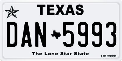 TX license plate DAN5993