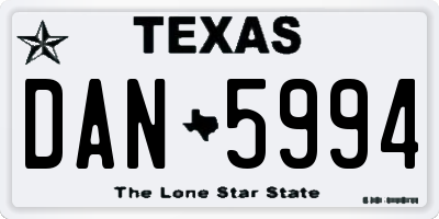 TX license plate DAN5994