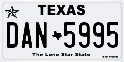 TX license plate DAN5995