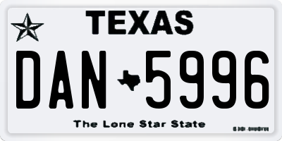 TX license plate DAN5996