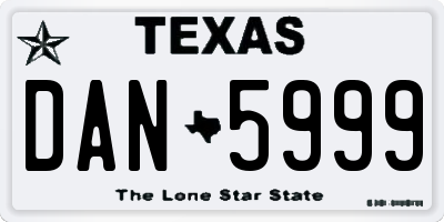 TX license plate DAN5999
