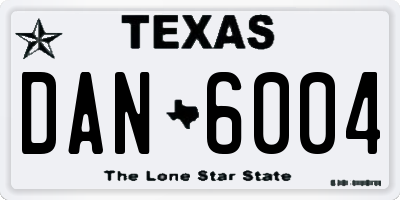 TX license plate DAN6004