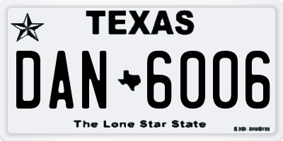TX license plate DAN6006