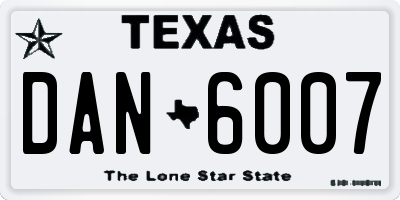 TX license plate DAN6007