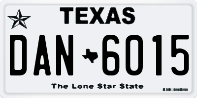 TX license plate DAN6015