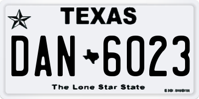 TX license plate DAN6023