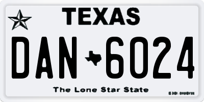 TX license plate DAN6024