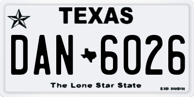 TX license plate DAN6026