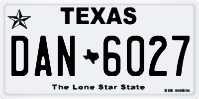 TX license plate DAN6027