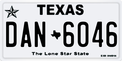 TX license plate DAN6046