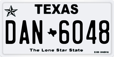 TX license plate DAN6048