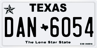 TX license plate DAN6054