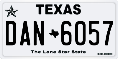 TX license plate DAN6057