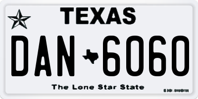 TX license plate DAN6060