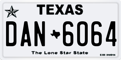 TX license plate DAN6064