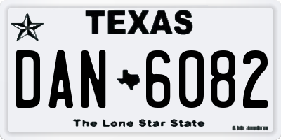 TX license plate DAN6082