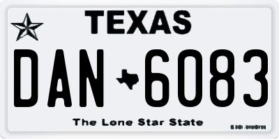 TX license plate DAN6083